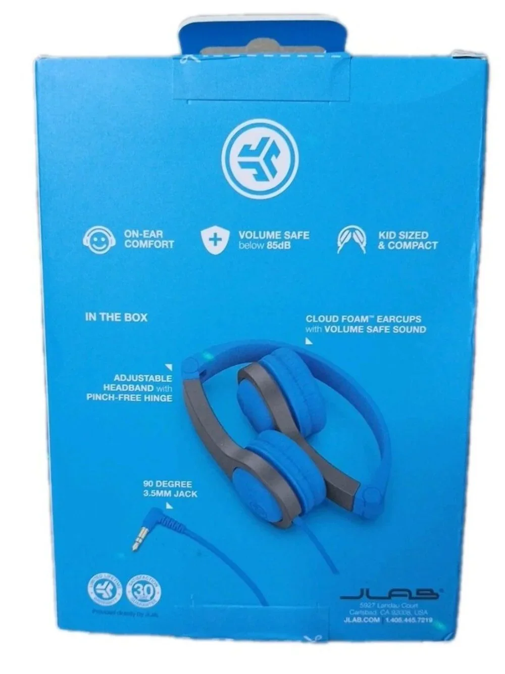 JLab JBuddies Folding Gen 2 Kids Headphones Wired Volume Limiter Ages 2+ Blue